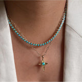 Tennis Necklace | Blue Opal