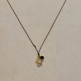 14k Hamsa Necklace with Large Sapphire Charm