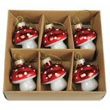 Glass Mushroom Ornaments | Set of 6