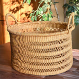 Lace Weave Floor Basket with Handles