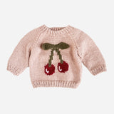 Cherry Cardigan | Acrylic Hand Knit Kids Sweater