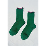 Ruffled Socks | Spinach + Pink