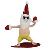 Felt Surfing Santa Ornament
