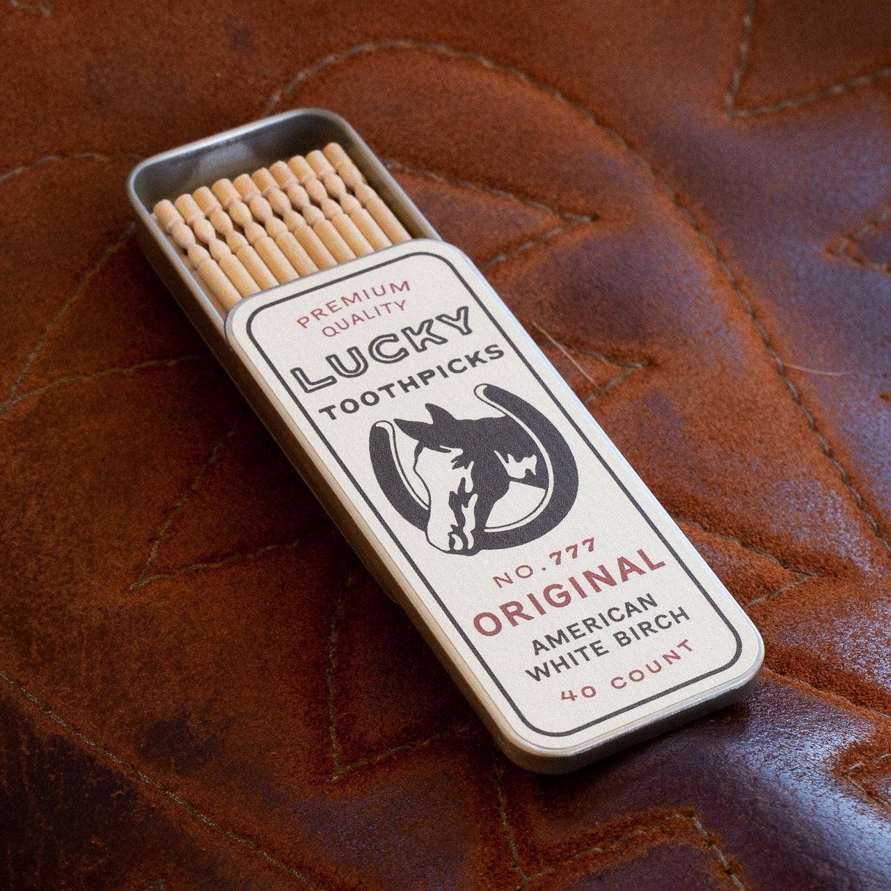 tobacco toothpicks Mocha Flavored Nicotine Use after a meal at the table when a toothpick is socially acceptable versus lighting up a cigarette at the table or spitting dip tobacco in a cup at the table Lucky Toothpicks Original