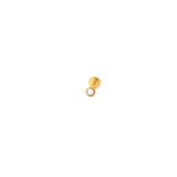 Flat Back Single Crystal Stud | Titanium