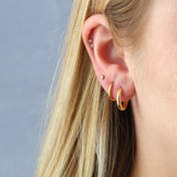 Flat Back Single Crystal Stud | Titanium