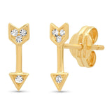 14k Arrow Stud | White Topaz