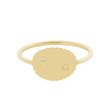 Diamond Bubble Signet Ring | 14k Gold