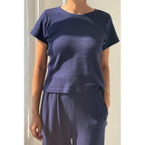 Pointelle Babe Tee | Navy