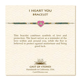 I Heart You Bracelet | Emerald + Pink