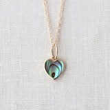 Abalone Heart Charm Necklace | 18K GV