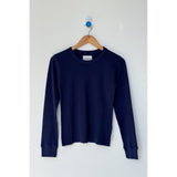 Pointelle Fundamental Tee | Navy