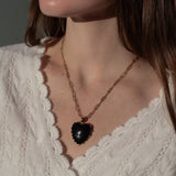 Malene Onyx Paperclip Necklace