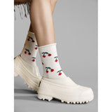 Cherry Bomb Cashmere Crew | Ivory