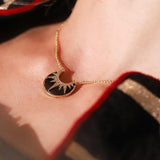 Art Deco Sunburst Necklace | Onyx