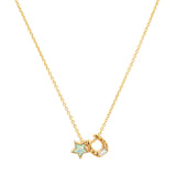 Gold Chain Charm Necklace | Star + Horseshoe