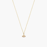 14k Gold Dainty Evil Eye Necklace