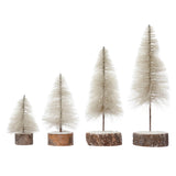 Cream Tree with Wood Slice Base