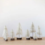 Cream Tree with Wood Slice Base