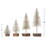 Cream Tree with Wood Slice Base