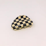 Checker Claw Clip | Black + White