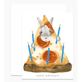 Pizza Bunny Birthday Card