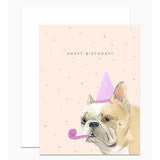 Frenchie With Party Hat Card