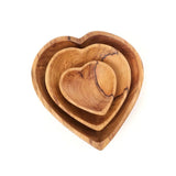 Wild Olive Wood Nesting Heart Bowl