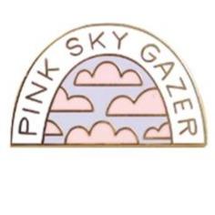 pink sky enamel pin