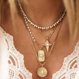 Teardrop Tennis Necklace | White Opal