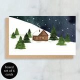 Snowy Cabin Mini Boxed Notes | Set of 6