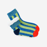 Big Stripe House Socks | Lime + Cobalt