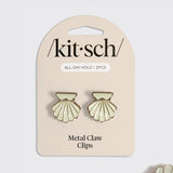 Clam Shell Clips | Pearl Cream + Gold
