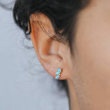 Offset Trio Studs | Fire Opal
