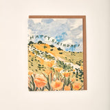 Golden Poppy Birthday Card