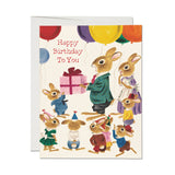 Rabbit Party Birthday Card