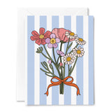 Bunch of Flowers Striped Card