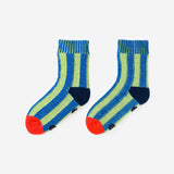 Big Stripe House Socks | Lime + Cobalt