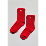 Embroidered Cloud Socks | Red + Heart