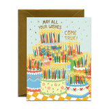 Many Wishes Retro Cakes Card