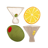 Set of 4 Cocktail Napkins | Martini
