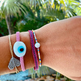 Ceramic Evil Eye Bracelet | Pink