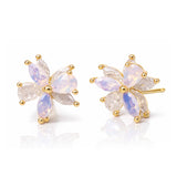 Iridescent Pink Flower Studs
