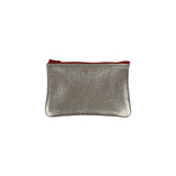 Small Zip Pouch | Texture Matte Foil Platinum