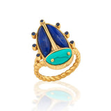 Scarab Grande Ring | Turquoise + Lapis