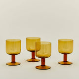 Simple Seeded Stemmed Glasses | Amber