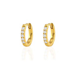 Crystal Huggie Hoop Earrings | 18K GV