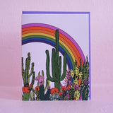 Rainbow Cactus Card