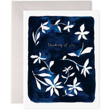 Indigo Flowers Sympathy Card
