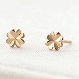 Four Leaf Clover Stud Earrings | 18K GV